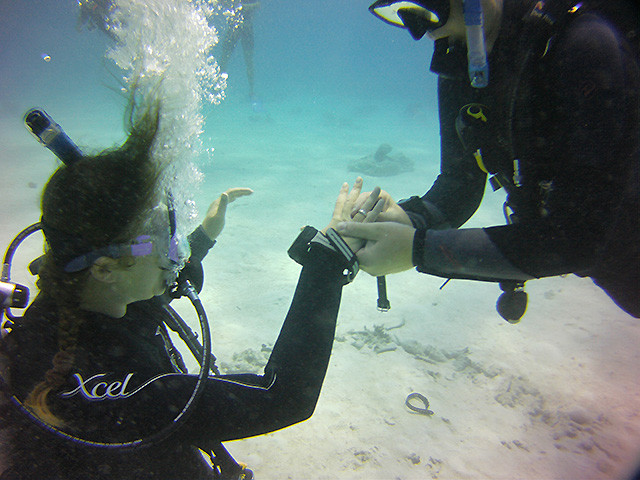 Taucher Hochzeitsantrag