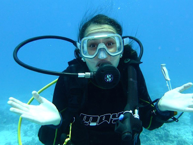 Taucher hat keine Ahnung 