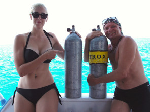 Taucherin und Tauchflasche