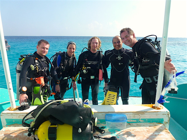 Taucher auf Plattform